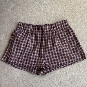 Make Me Chic Brown & Cream Plaid Shorts